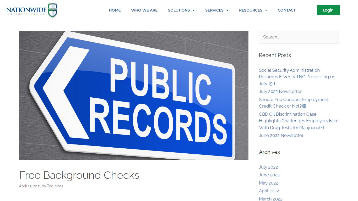 Free Background Checks - Nationwide Screening Services